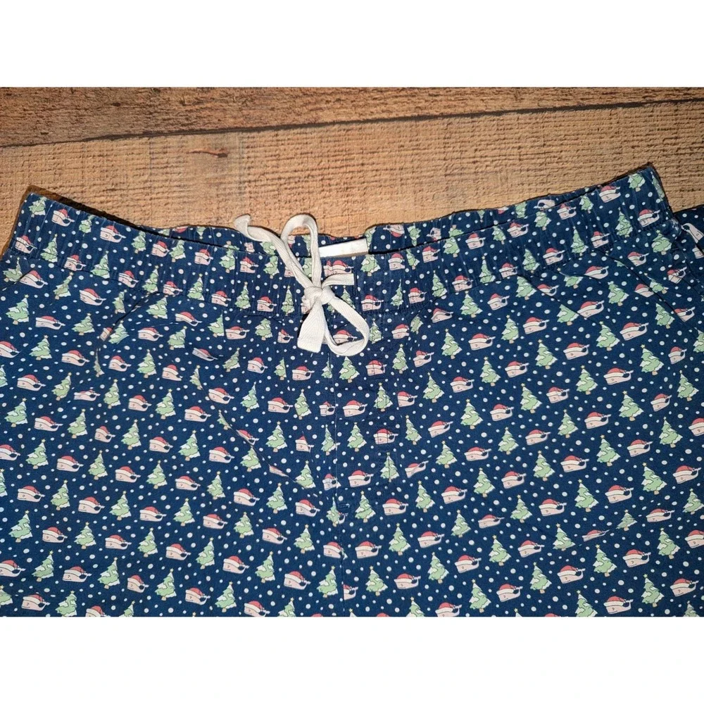Vineyard Vines Men's Holiday Pajama Pants Large Very Good Christmas‎ Santa Whale